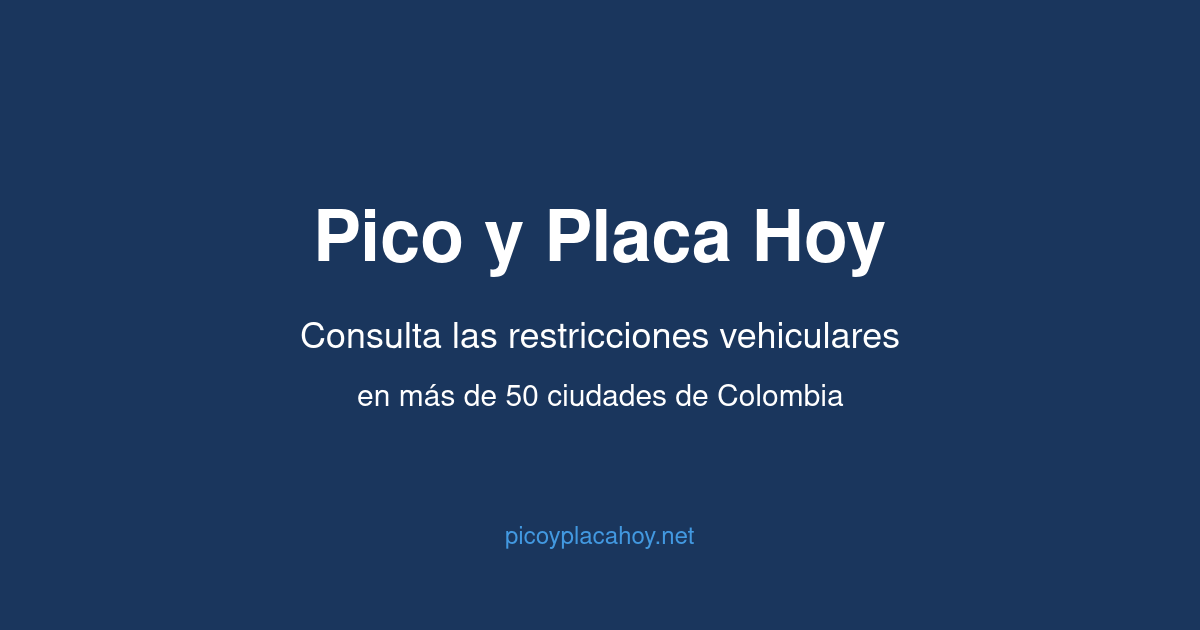 Pico y Placa Hoy – Consulta por Placa en Colombia